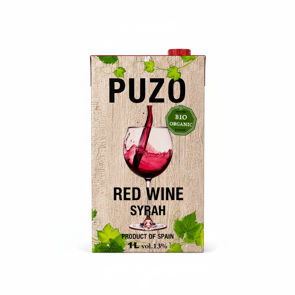 PUZO RED WINE SYRAH ORGANIC TETRA PAK - 1L ALC 13%