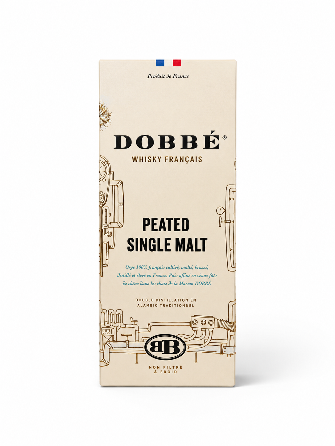 DOBBE FRENCH WHISKY PEATED SINGLE MALT - 700 ML. 45% ALC.