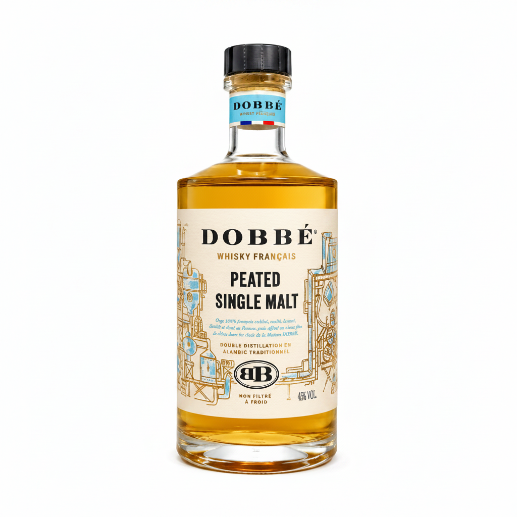 DOBBE FRENCH WHISKY PEATED SINGLE MALT - 700 ML. 45% ALC.